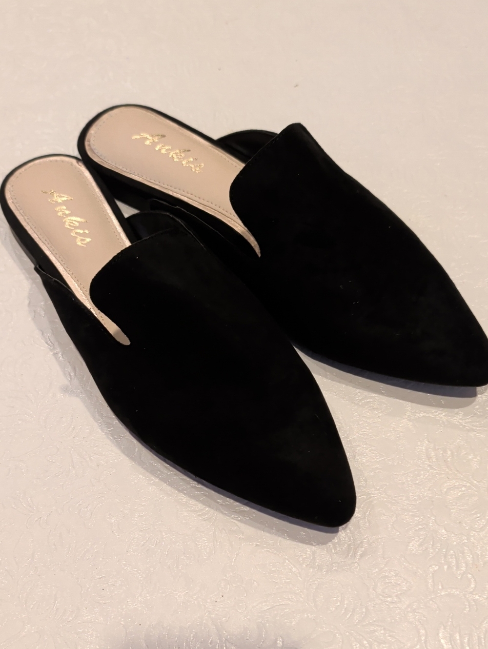 Classic Black Pointed Slip-On Mules